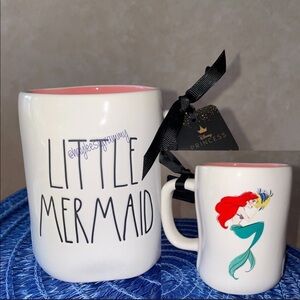 Rae Dunn LITTLE MERMAID Disney Princess ARIEL Two Sided Ceramic Mug NEW!!